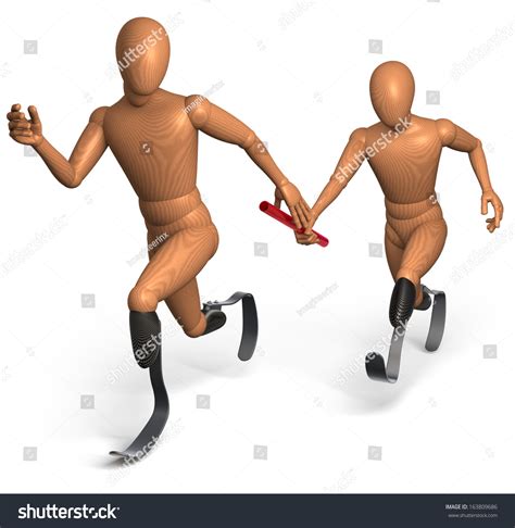 Two Blade Runners Wooden Figures Handicapped Stock Illustration 163809686 - Shutterstock