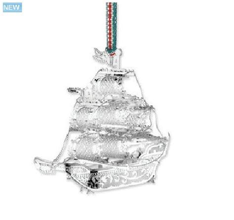 Newbridge Silver Tall Ship Tree Decoration | Newbridge, Hanging decor, Irish christmas decorations