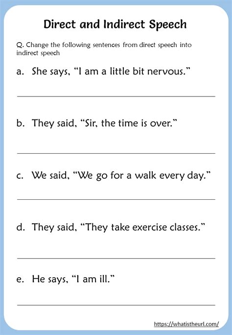 direct-and-indirect-speech-worksheet-for-5th-grade - Your Home Teacher