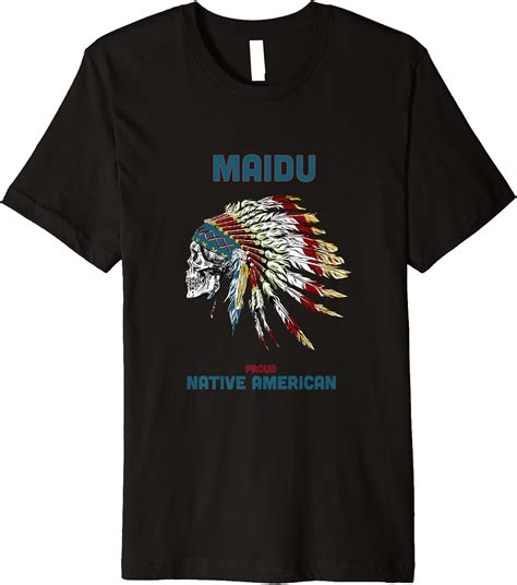 Amazon.com: Maidu Tribe Native American Indian Pride Vintage Skull Chief Premium T-Shirt ...