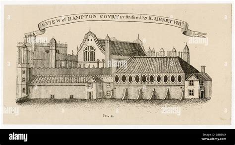 Hampton Court, as finished by Henry VIII Date: circa 1530 Stock Photo ...