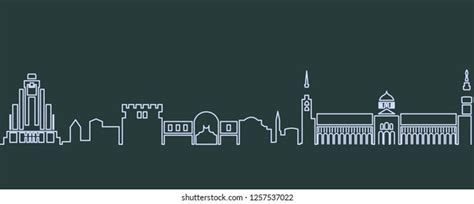 Damascus Single Line Skyline Stock Vector (Royalty Free) 1257537022 ...