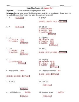 Molar Mass Practice Worksheet / Molar Mass Practice Worksheet Doc Template Pdffiller / Scroll ...