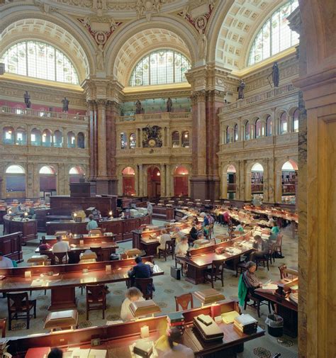 Reading room of the Library of Congress's historic Thomas Jefferson ...