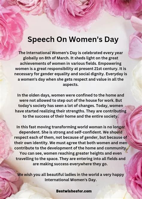 Women’s Day 2023 Beautiful Speech, Poem | Best Wishes | Woman’s day, Womens day gift ideas ...