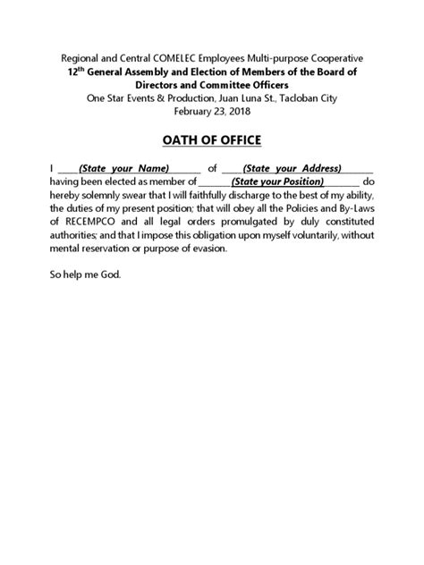 Oath of Office | PDF