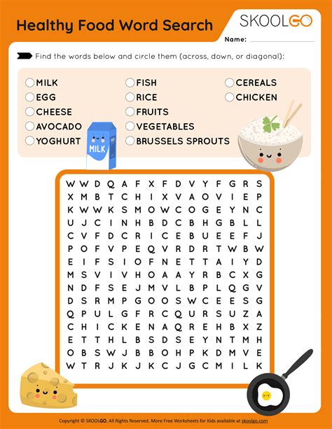 Printable Healthy Foods Word Search Free Printable Templates | The Best ...