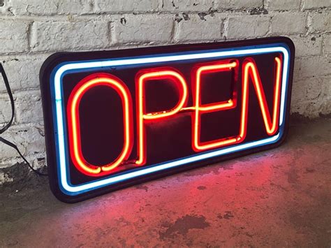 Vintage Neon "Open" Sign at 1stDibs