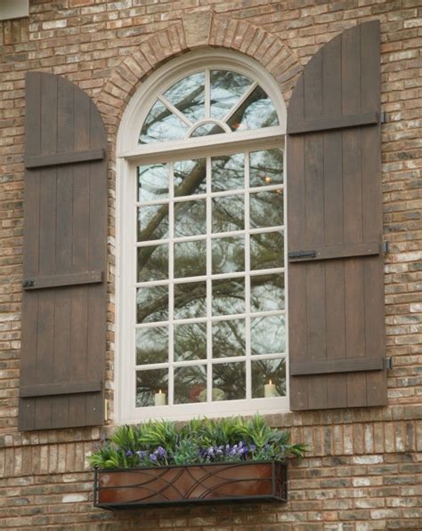 Arched Board and Batten exterior shutters | Shutters exterior, Window shutters exterior ...