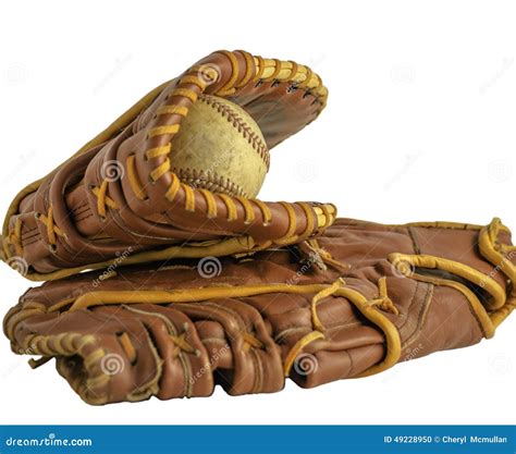 Old Baseball Gloves stock photo. Image of glove, game - 49228950