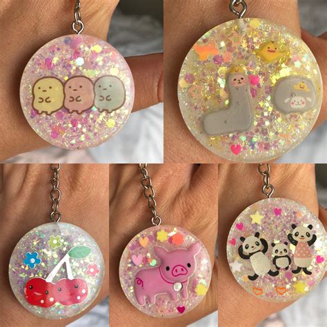 Handmade Kawaii Circle Keychain/Charm | Etsy