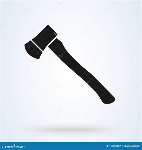 Black Ax on a White Background. Silhouette of an Ax Stock Vector - Illustration of lumberjack ...