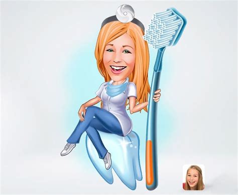 Dentist Gift Custom Caricature Portrait Cartoon Dental Nurse - Etsy ...