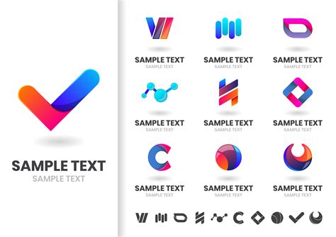 Set of blue and red interlocking shapes logos 678887 Vector Art at Vecteezy