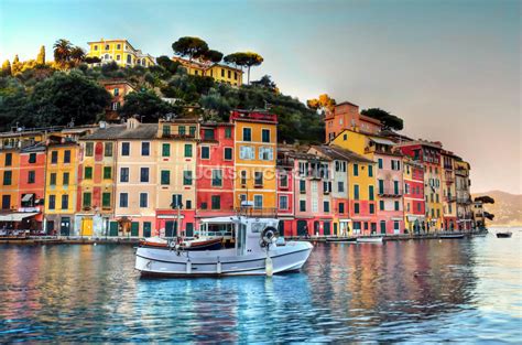 Portofino Sunset, Italy Wallpaper Mural | Wallsauce EU