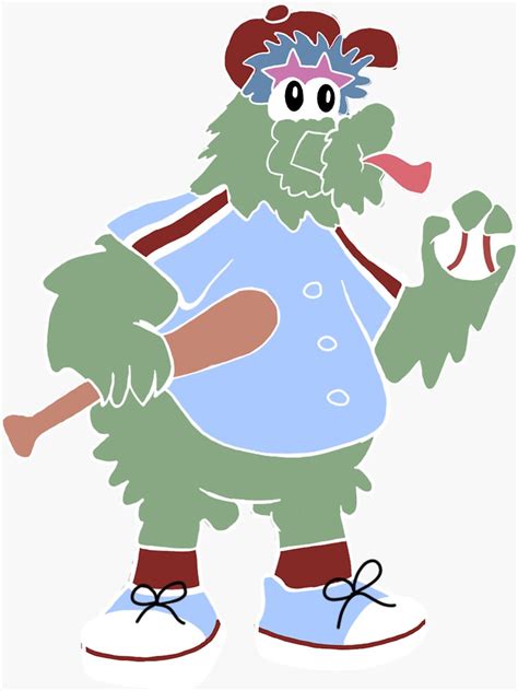 "Philly Phanatic in Blue Jersey Cartoon" Sticker for Sale by wilbur35 ...