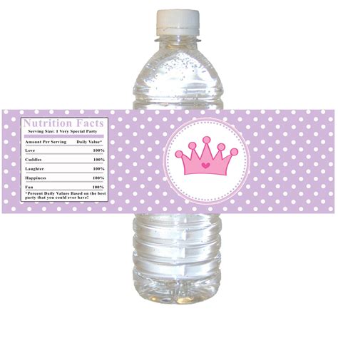 INSTANT DOWNLOAD Princess Birthday Party Water Bottle Labels