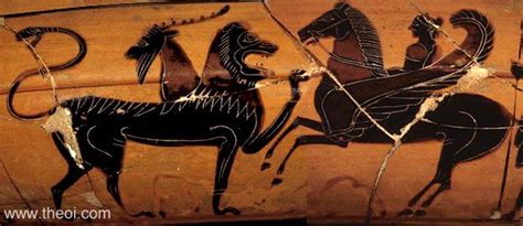 Chimera, Pegasus & Bellerophon - Ancient Greek Vase Painting