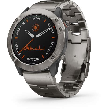 Garmin Fenix 6X Pro Solar Titanium Smart Watch 010-02157-24 - watchesonline.com