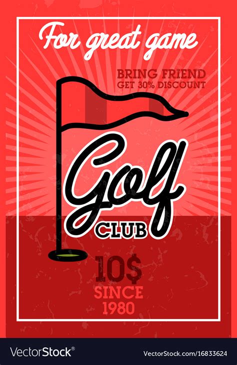 Color vintage golf club banner Royalty Free Vector Image