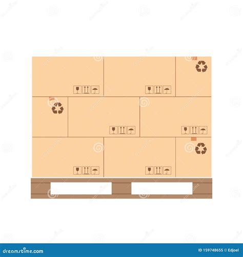 Pallet Design with Palletized Product Packaging Boxes Stock Vector ...