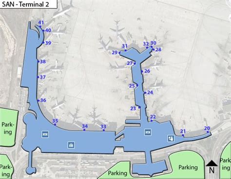 San Diego Airport SAN Terminal 2 Map