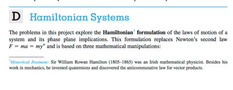 Solved D Hamiltonian Systems The problems in this project | Chegg.com