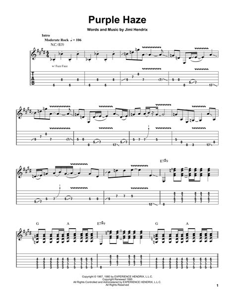 Purple Haze by Jimi Hendrix - Easy Guitar Tab - Guitar Instructor