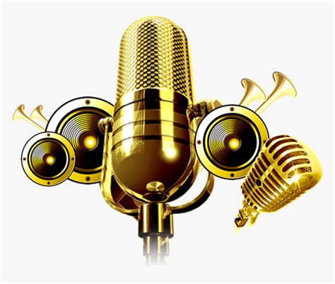 Retro Microphone , Png Download - Transparent Background Gold Microphone, Png Do… | Free green ...