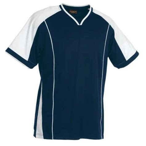 Blue,White V-Neck Sports Uniform T Shirt at Rs 235/piece in Ahmedabad | ID: 16297908448