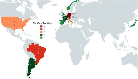 World Cup Wins by Country : r/MapPorn