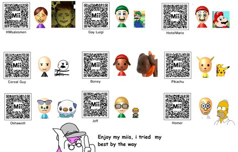 Mii code collection 2 by LukeTheeMewtwo on DeviantArt