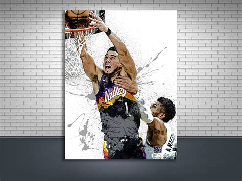 Devin Booker, Iconic Dunk Poster, Phoenix Suns, Gallery Canvas Wrap ...