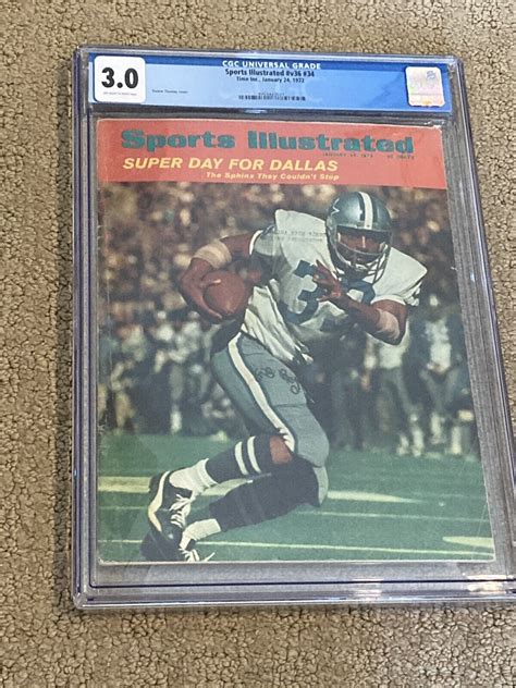 Dallas Cowboys Sports Illustrated CGC 3.0 OW/White- Duane Thomas Super ...