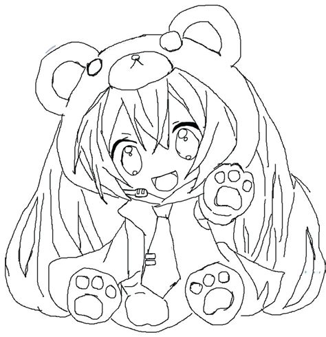 Miku Cute Chibi Anime Girls Pages Coloring Pages