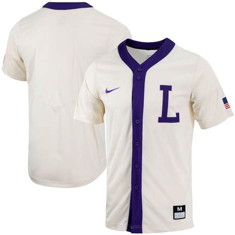 Men's Nike Natural LSU Tigers Replica Full-Button Baseball Jersey