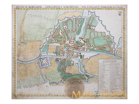 Königsberg-Kaliningrad Russia old map Homann 1732 | Mapandmaps