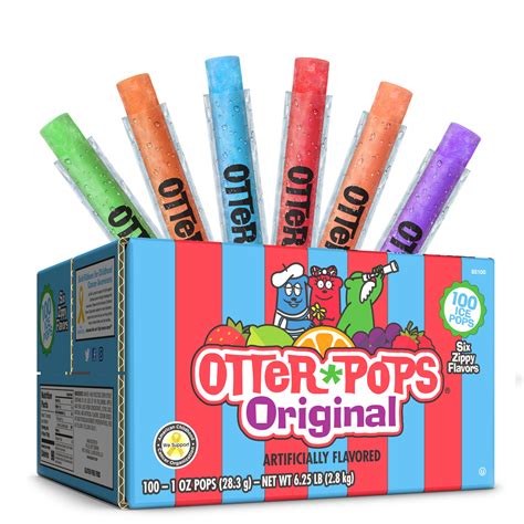 Buy Otter Pops, Original Assorted Freezer Pops, 1oz Freeze Pops in Six Zippy Flavors, 100 Count ...