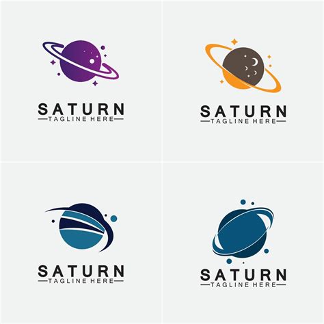 Planet Saturn logo vector illustration design 3242774 Vector Art at Vecteezy