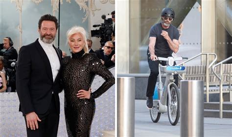 Hugh Jackman ditches wedding ring for bike ride around NYC - Celebrity ...