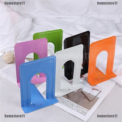 Colourful Heavy Duty Metal Bookends Book Ends Office Stationery ...