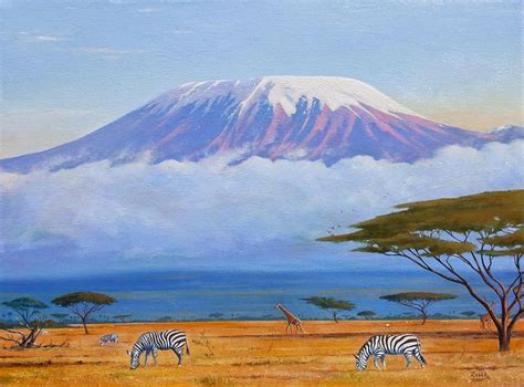 Sunrise On Mount Kilimanjaro by James Zeger | Mount kilimanjaro, African drawings, Kilimanjaro