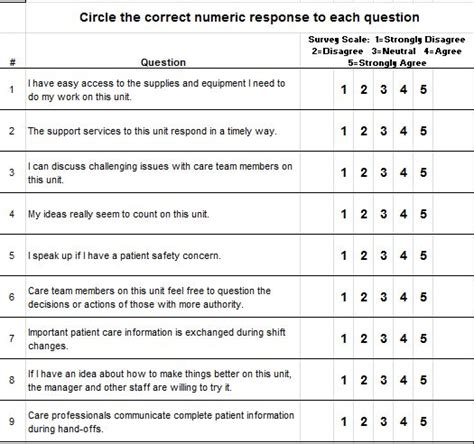 5 Likert Scale Questionnaire