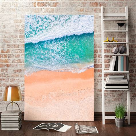 Trendy Beach at Top View Painting Art on Canvas for Wall | Etsy