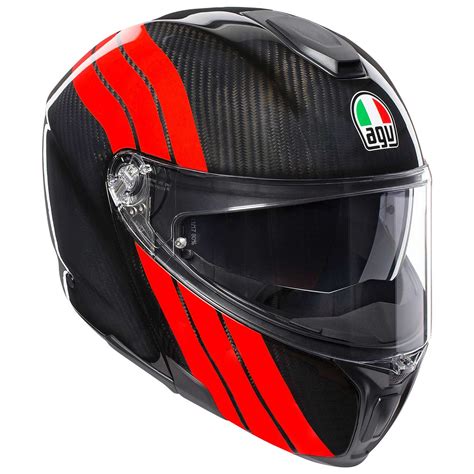 Casco AGV Sportmodular Stripes carbono rojo AG-1201A2IY-005 Cascos Modulares | MotoStorm