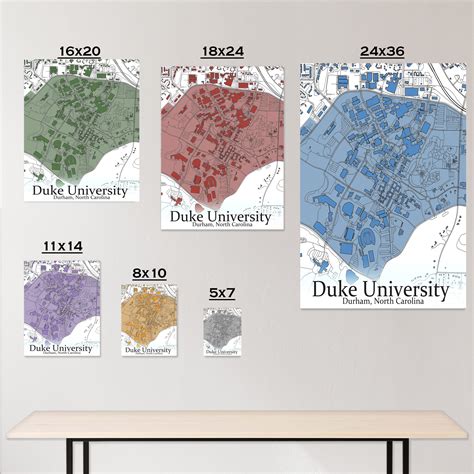 Colored Campus Map of Duke University and All Its Roads - Etsy