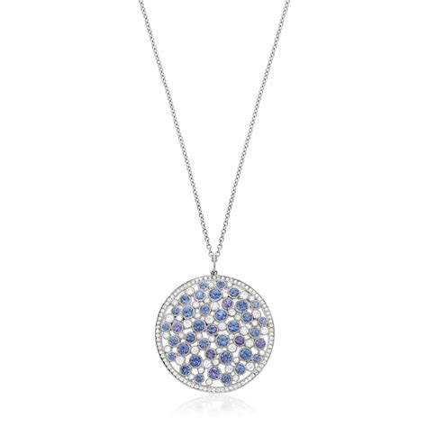 TIFFANY & CO. SAPPHIRE, COLORED SAPPHIRE AND DIAMOND PENDANT NECKLACE ...