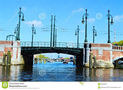 Amstel River, Bridge, Boats, Netherlands, Europe and Colorful Buildings ...