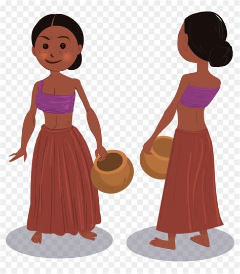 Village Clipart Clean Village - Indian Village Cartoon Girl, HD Png Download - 856x940(#6208985 ...