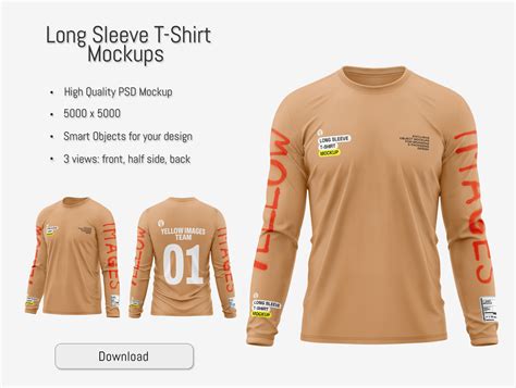 Long Sleeve T-Shirt Mockup PSD By AG Mockups On Dribbble | T Shirt Design Plain | jsandanski ...